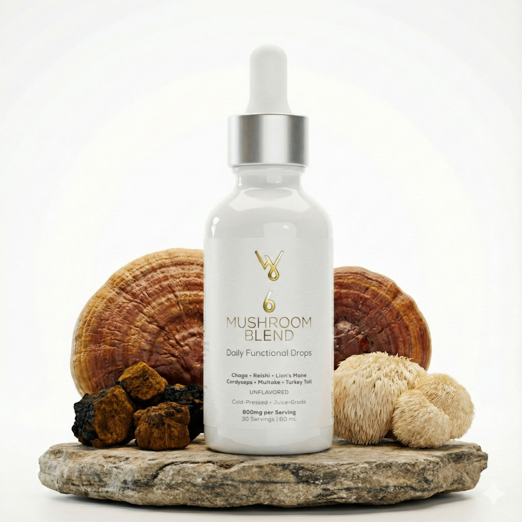 Functional Drops bottle with mushrooms for focus and steady energy